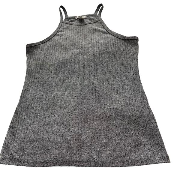 BOZZOLO ROUND NECK, THIN  SHOULDER STRAPS, RIBBED KNIT TANK TOP, L, GREY - Picture 1 of 9